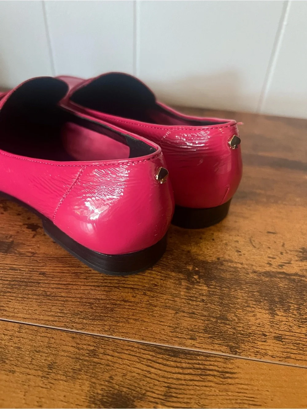 Good used Kate Spade Size 6.5, Hot Pink Loafers, VERO, Leather